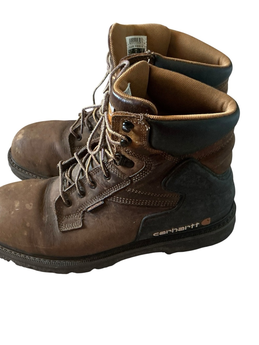 Carhartt heritage waterproof 6” steel toe work boots brown leather size 11